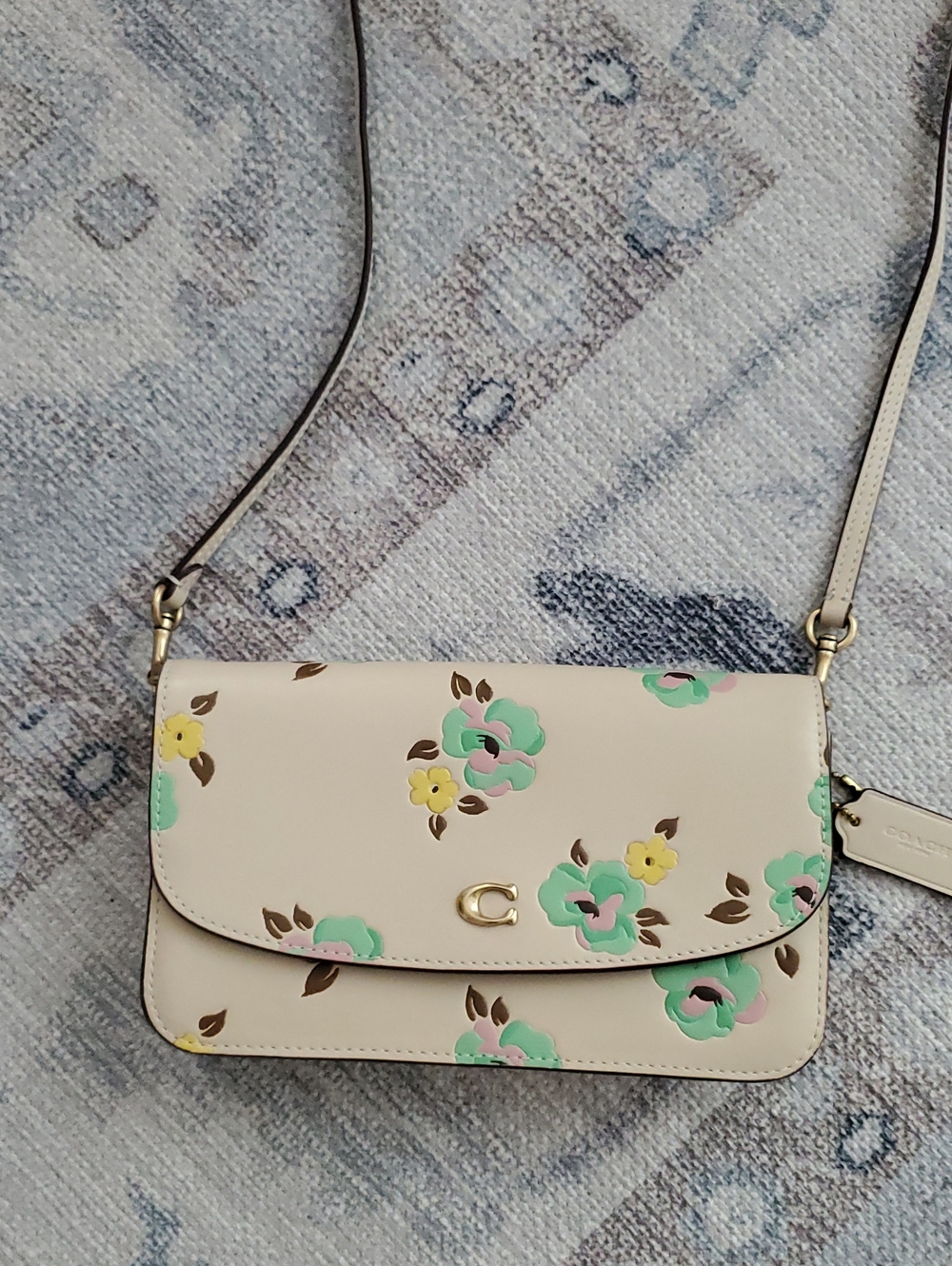 Coach Hayden Crossbody Leather Crossbody Bag Purse Pastel Flowers